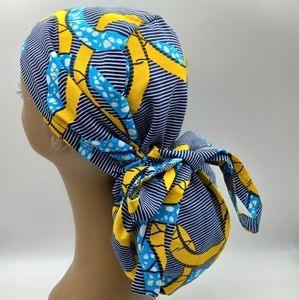 Adjustable Satin Lined Ponytail Scrub Cap. Nurse Hat.surgical Cap. Ankara Cap.